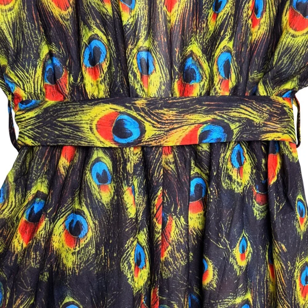 NWT MISS ORD PEACOCK PRINT MAXI DRESS BLOOMCORE GLAM SMALL - Picture 8 of 8
